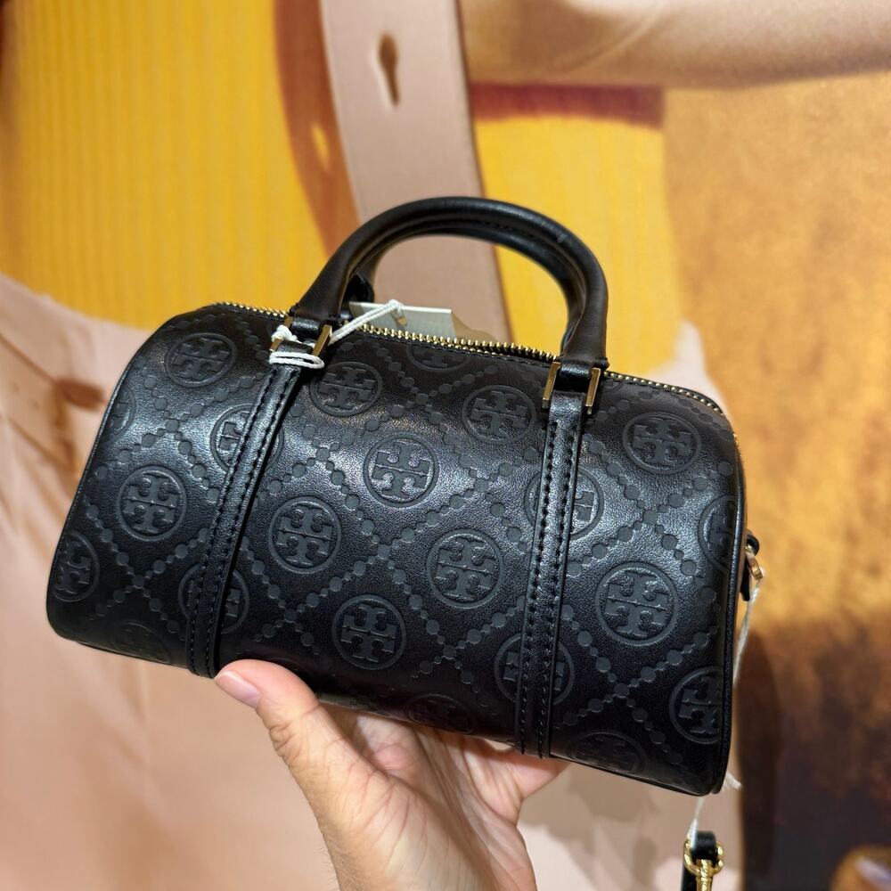 Authentic‼️Tory Burch T Monogram Leather Petite Barrel Bag 164873 - Picture 5 of 12
